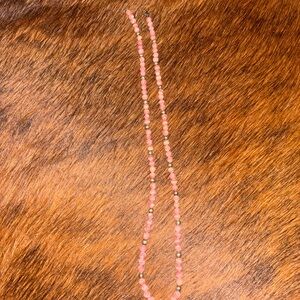 Pink Bead and NP Necklace